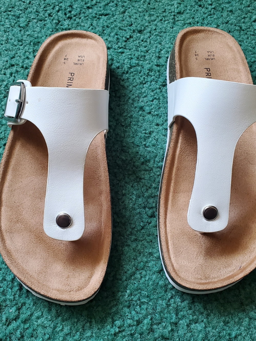 Primark White Toe-Post Sandals with Buckle